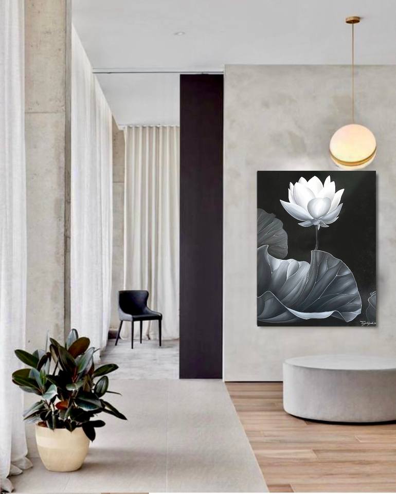 Original Minimalism Floral Painting by Tanya Golodynska