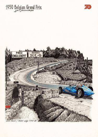 Original Automobile Drawings by Alex Book