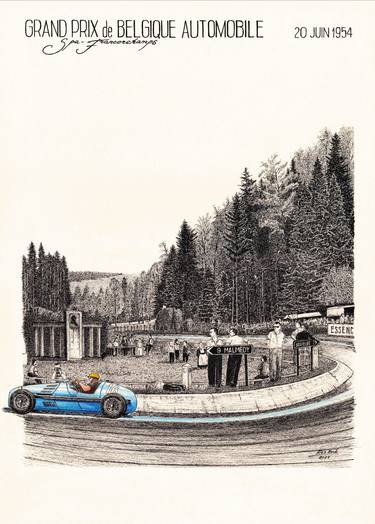 Original Automobile Drawings by Alex Book