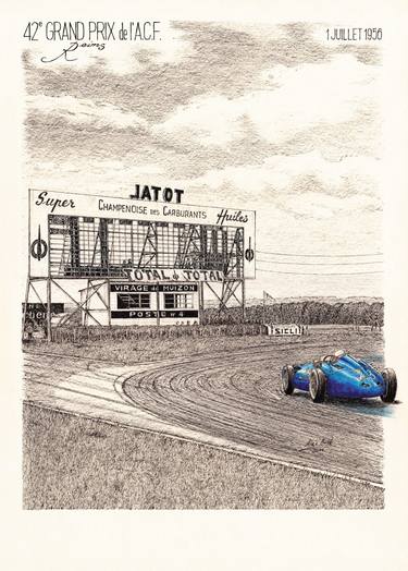 Original Automobile Drawings by Alex Book