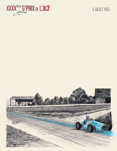 Original Black & White Car Painting by Alex Book