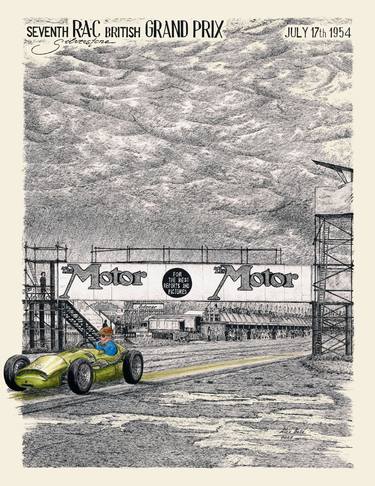 Original Black & White Car Painting by Alex Book