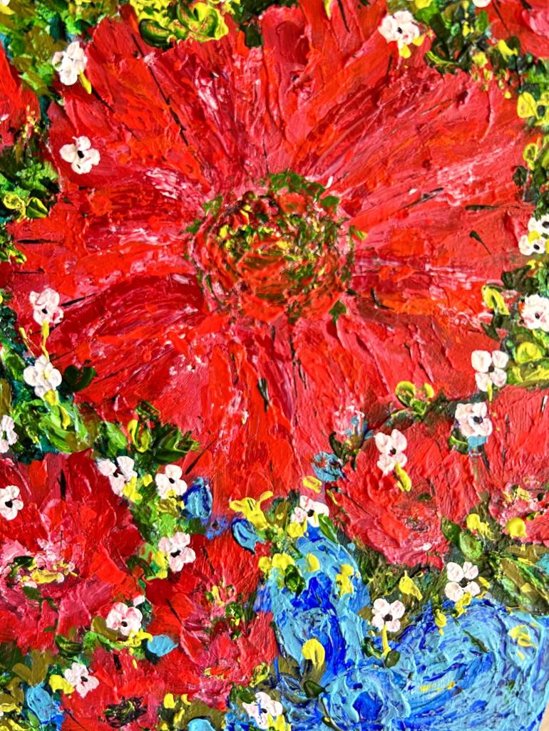 Original Abstract Expressionism Floral Mixed Media by The Queen RH