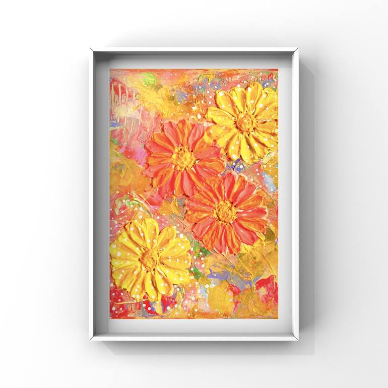 Original Abstract Floral Mixed Media by The Queen RH