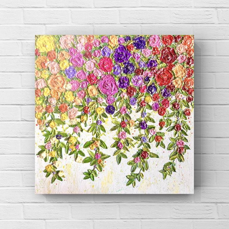 Original Abstract Floral Painting by The Queen RH