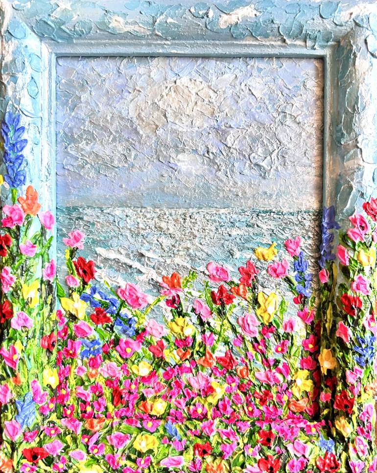 Original Abstract Seascape Painting by The Queen RH