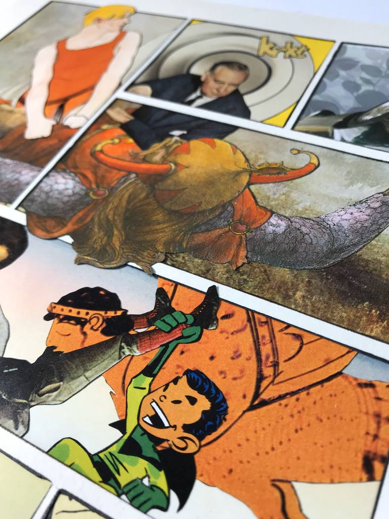 Original Contemporary Men Collage by David Lavine