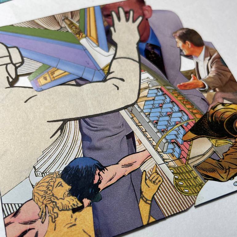 Original Contemporary Men Collage by David Lavine