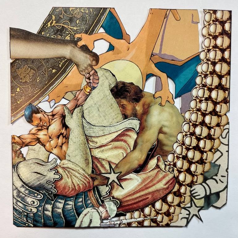 Original Contemporary Men Collage by David Lavine