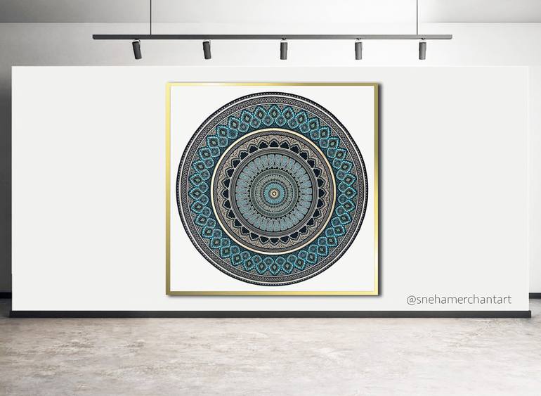 Original Fractal/algorithmic Geometric Painting by Sneha Merchant