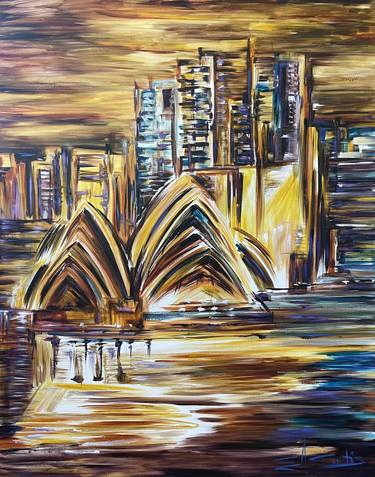 Original Abstract Cities Paintings by Christine Curtis