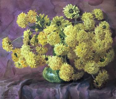 Original Floral Painting by Nazariy Tretyak