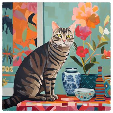 Print of Illustration Cats Paintings by Julie Lynch