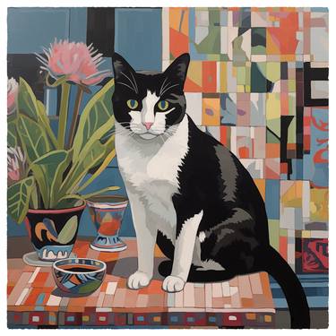 Print of Cats Paintings by Julie Lynch