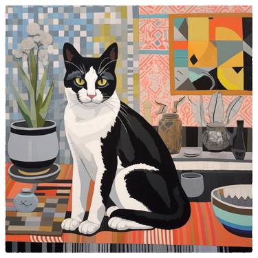 Print of Cats Paintings by Julie Lynch