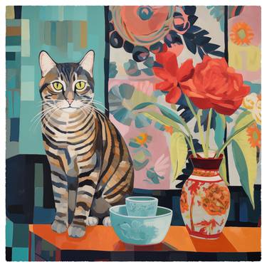 Print of Illustration Cats Paintings by Julie Lynch