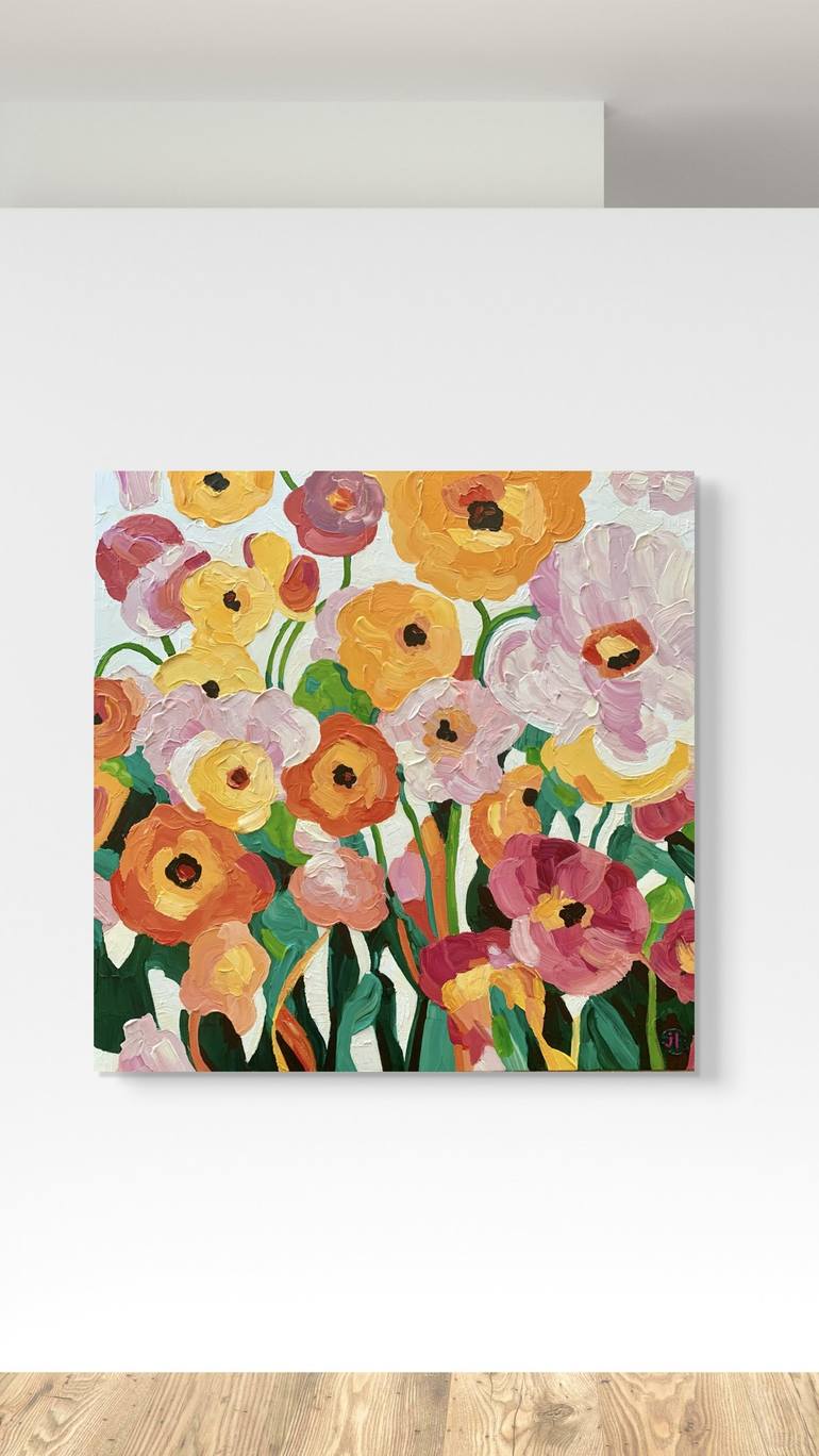 Original Abstract Floral Painting by Julie Lynch