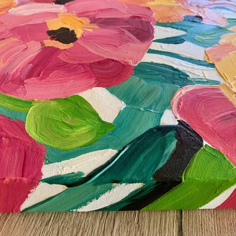 Original Abstract Floral Painting by Julie Lynch