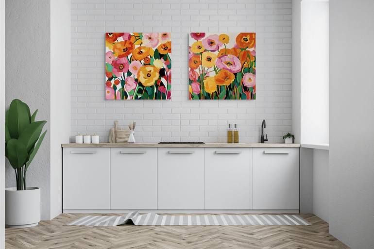 Original Abstract Floral Painting by Julie Lynch