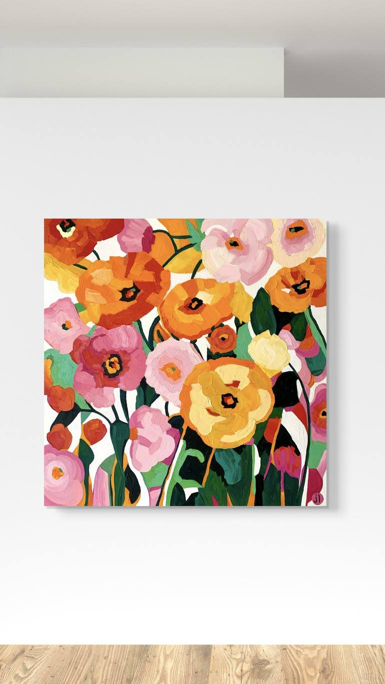 Original Abstract Floral Painting by Julie Lynch