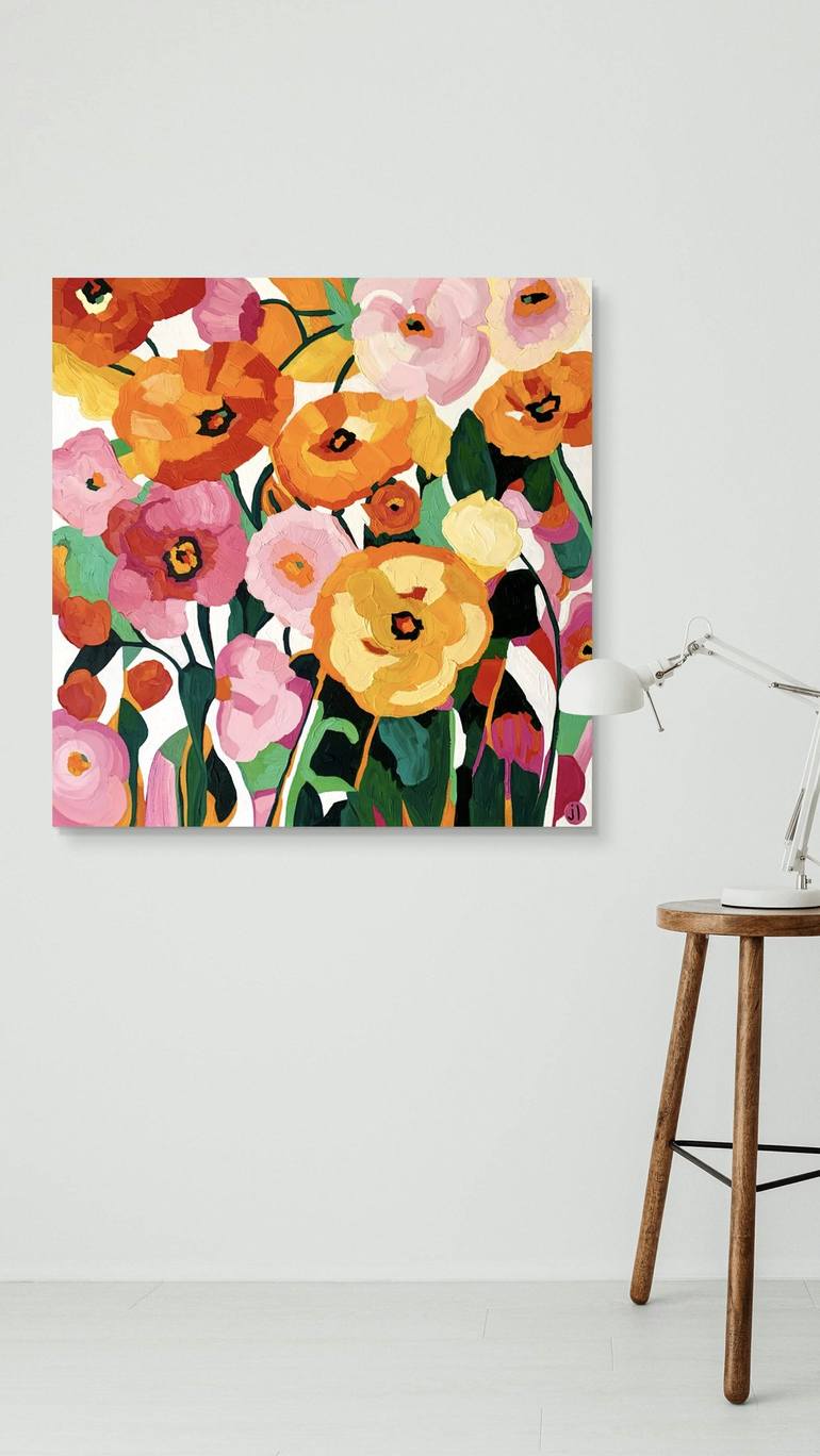 Original Abstract Floral Painting by Julie Lynch