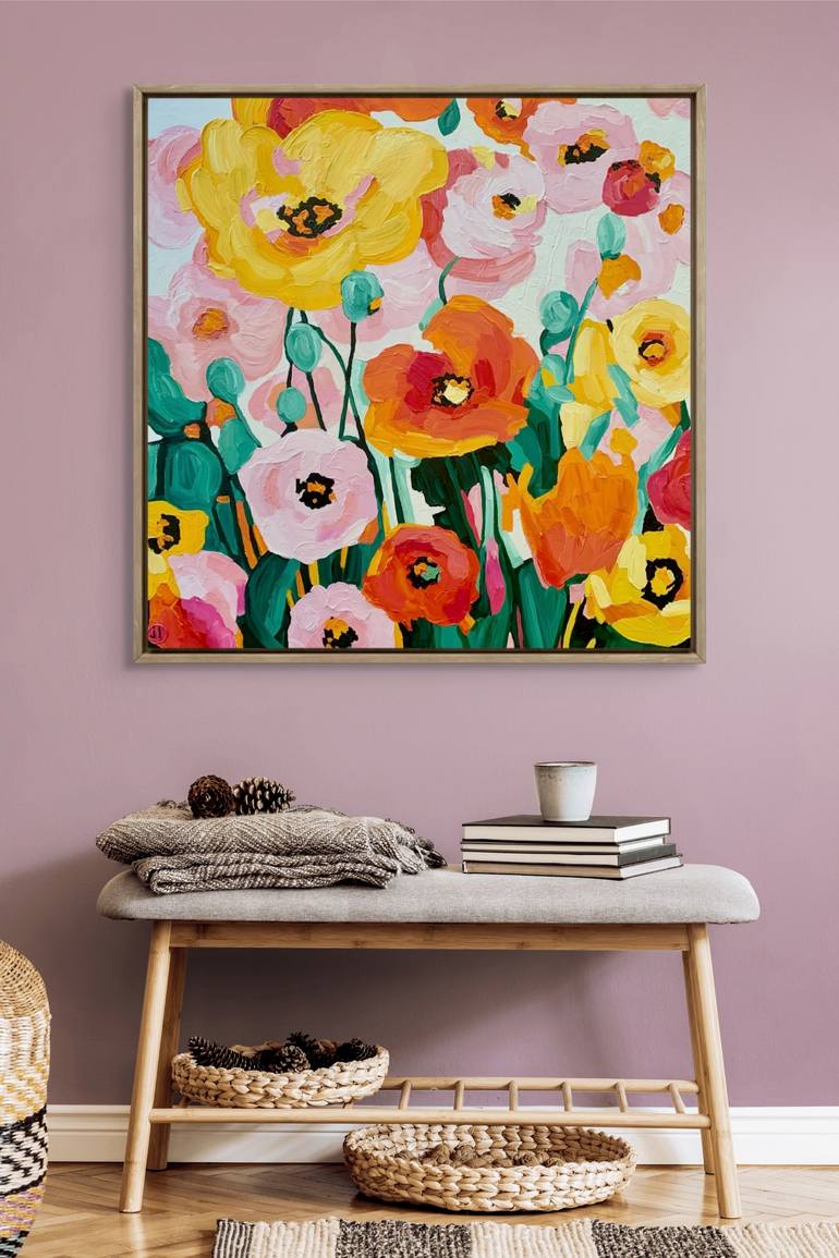 Original Abstract Floral Painting by Julie Lynch