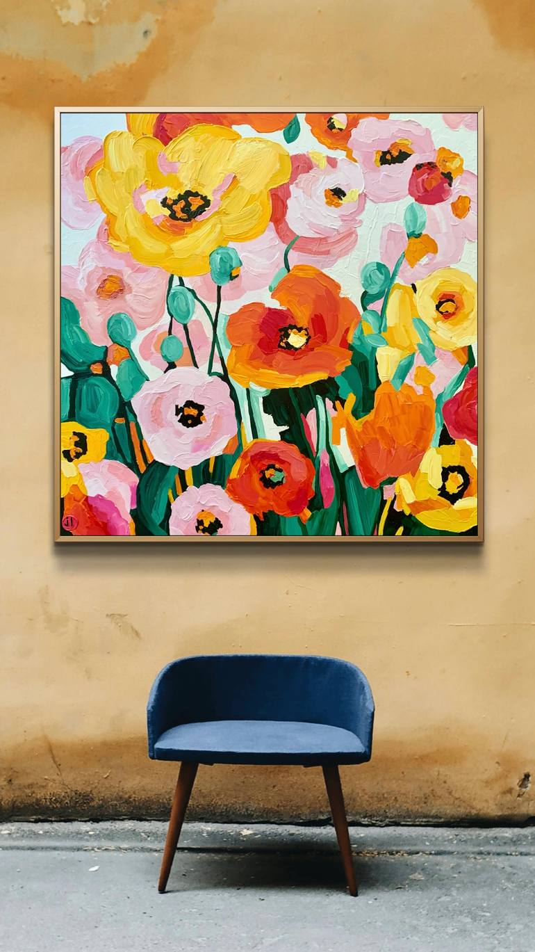 Original Abstract Floral Painting by Julie Lynch