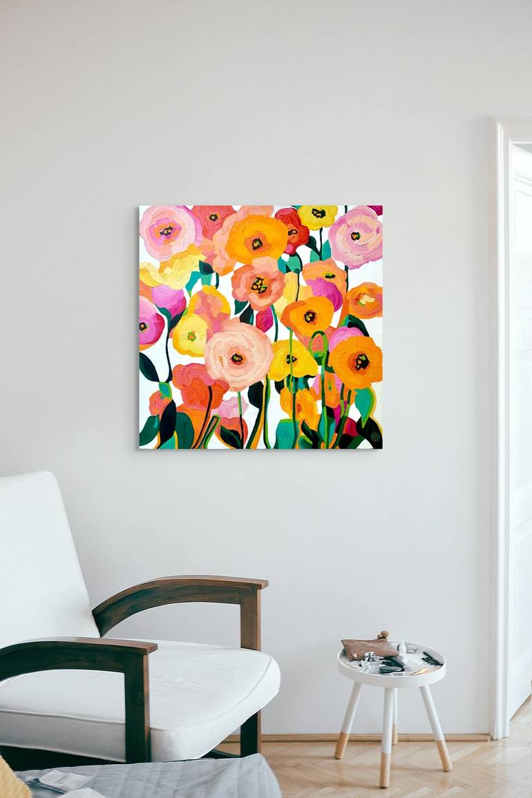 Original Abstract Floral Painting by Julie Lynch