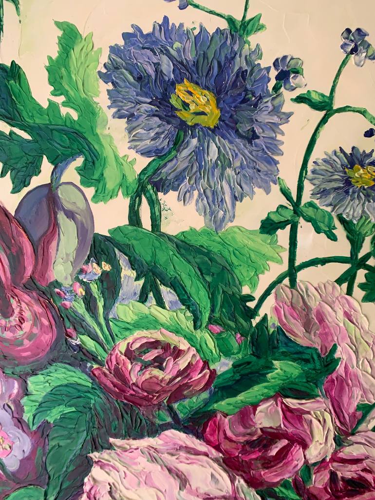 Original Abstract Floral Painting by Julie Lynch