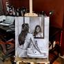 Darwing on easel