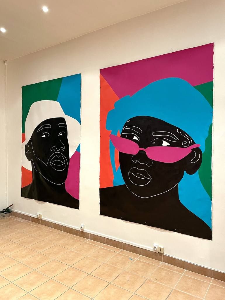 Original Abstract Portrait Painting by Aurélia Durand
