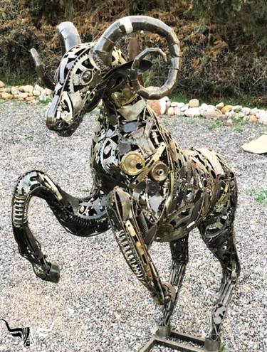 Original Art Deco Animal Sculpture by bull art
