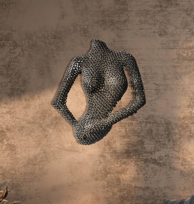 Original Abstract Body Sculpture by Steel  To Art