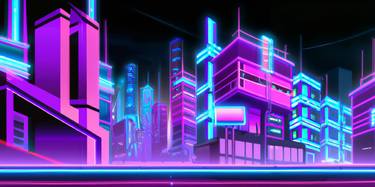 A Futuristic Neon Lit City thumb