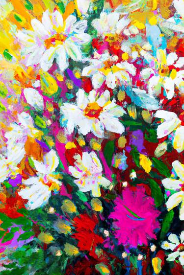 Original Abstract Floral Digital by Johnny Valdez