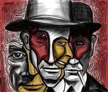 Original Abstract Expressionism Men Mixed Media by Brian K Williams