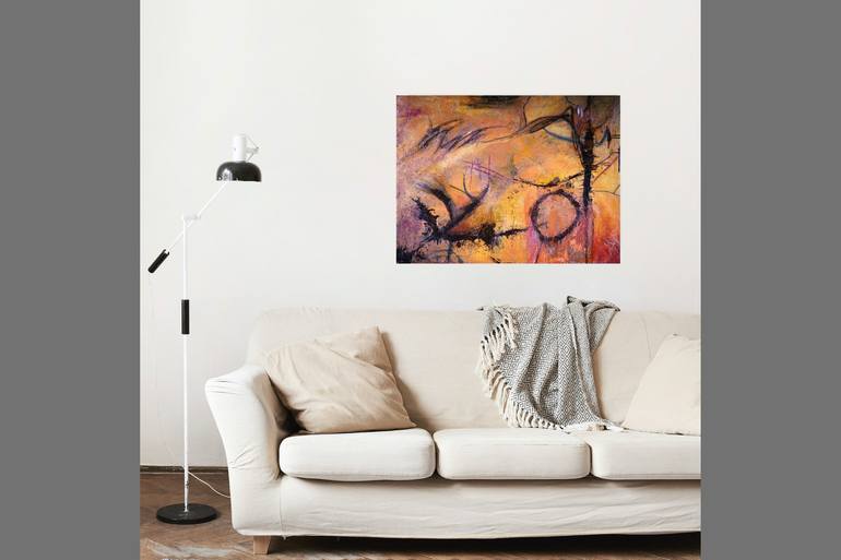 Original Abstract Outer Space Painting by Julia Dovonou 