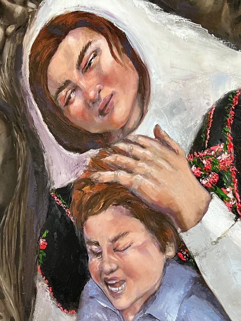 Original Surrealism People Painting by Nora Alshaikh