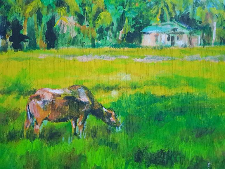 Original Impressionism Nature Painting by Denis Lee