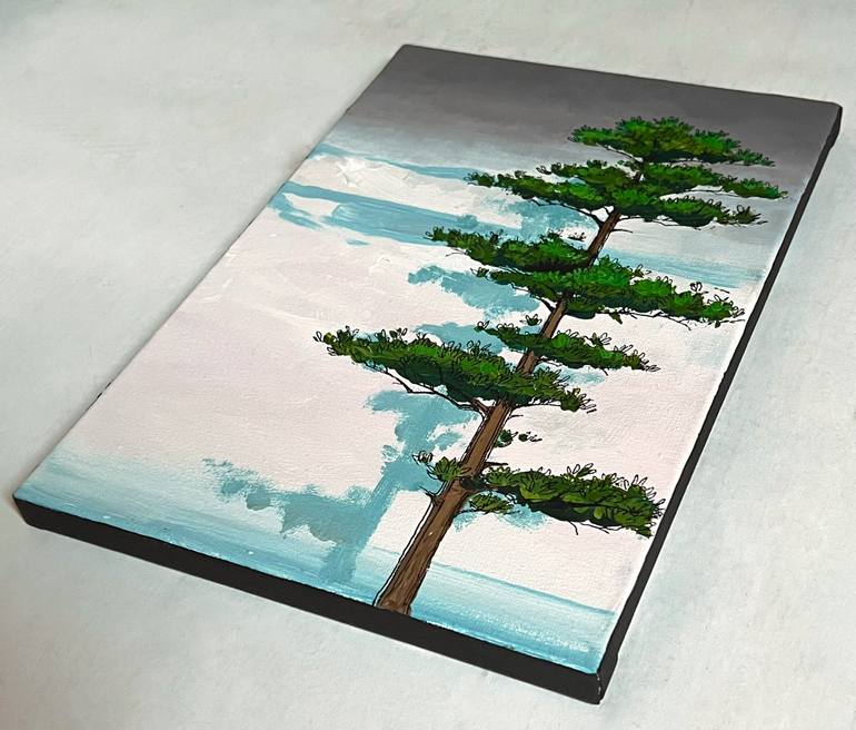 Original Minimalism Botanic Painting by Anna Derevianko