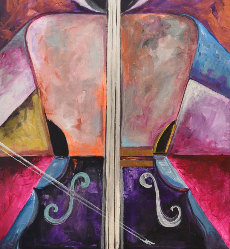 Original Abstract Expressionism Music Painting by Mihaela Ionescu