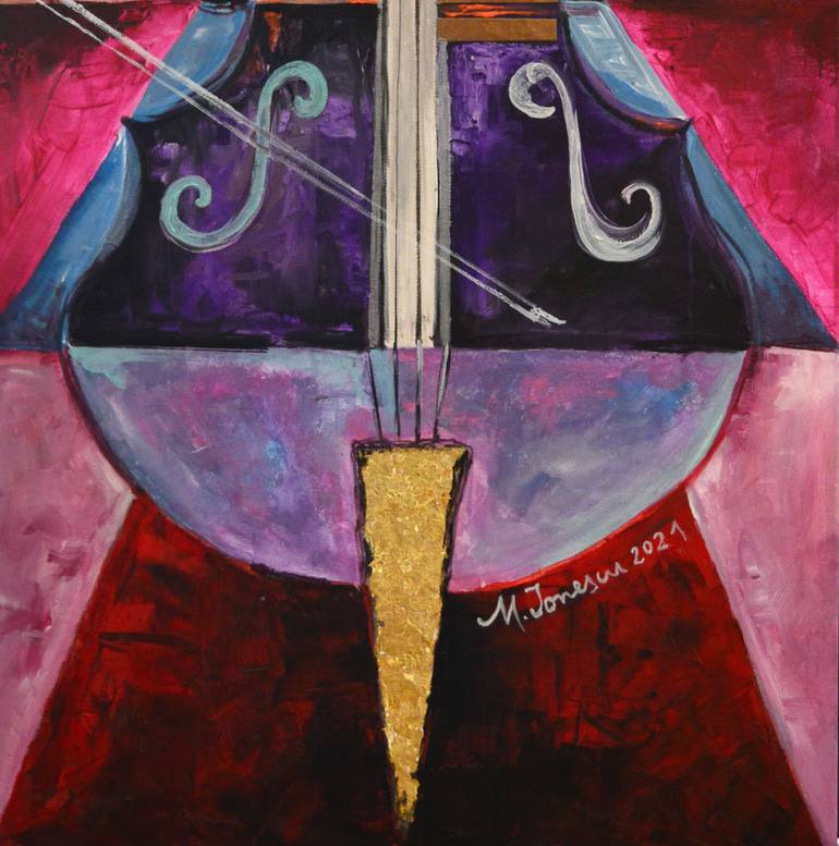 Original Abstract Expressionism Music Painting by Mihaela Ionescu