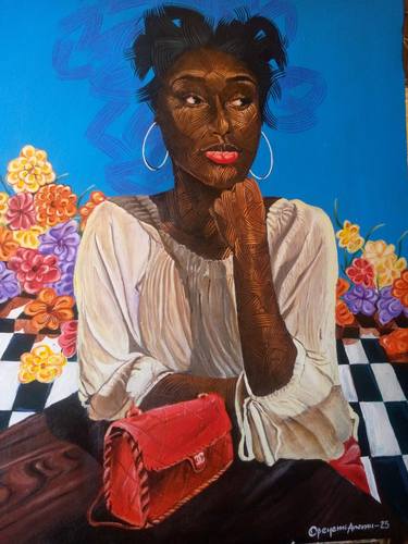 Original Figurative Portrait Paintings by Opeyemi Aremu