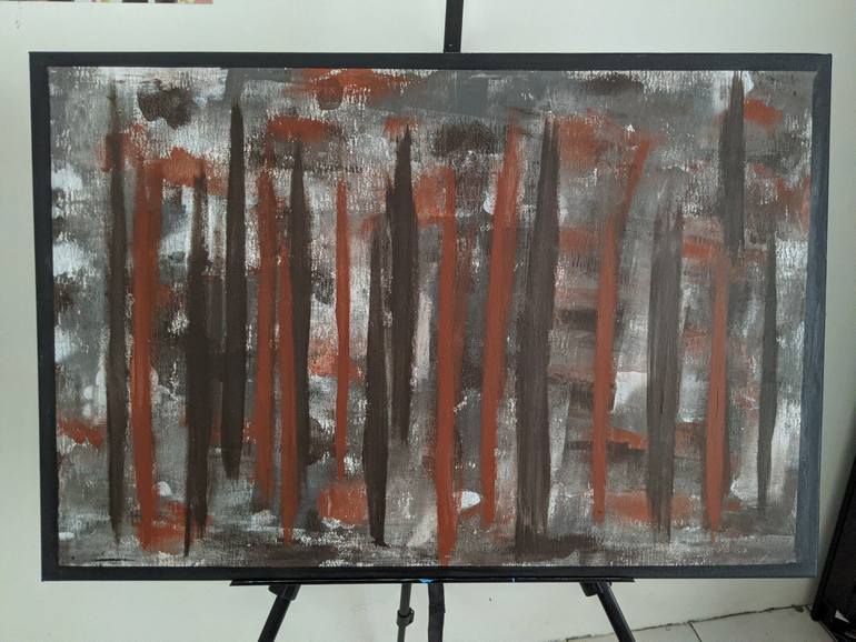 Original Art Deco Abstract Painting by Mohamed Hafiz