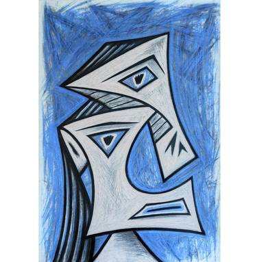Cubist portrait in blue thumb