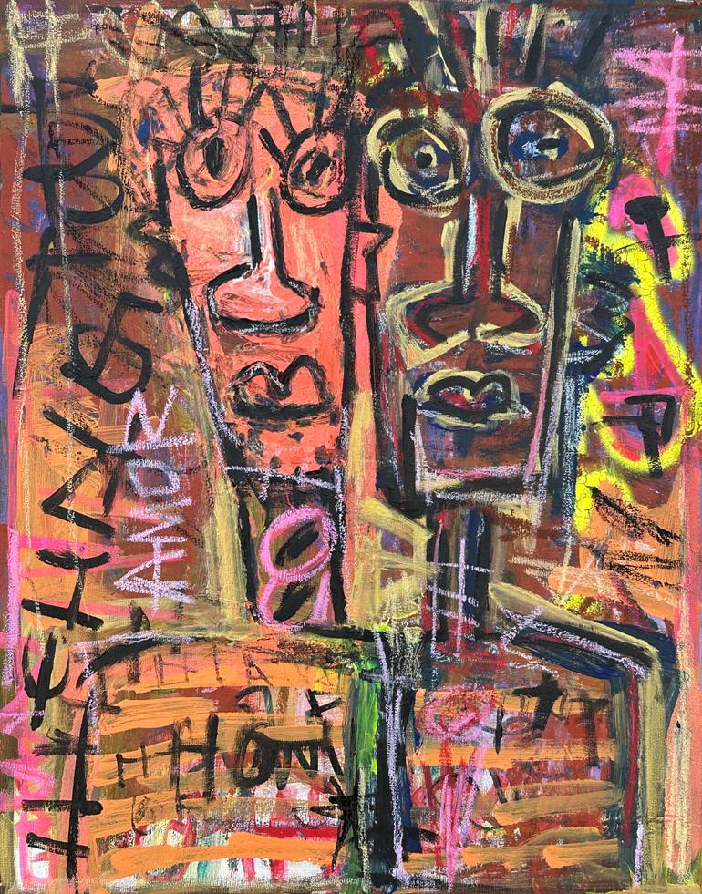Original People Painting by Maria Belen Larroulet | Abstract Expressionism Art on Canvas | A Love Like the One We Share