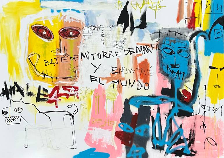 Original People Painting by Maria Belen Larroulet | Expressionism Art on Canvas | I Stepped Down from My Ivory Tower and Found the World