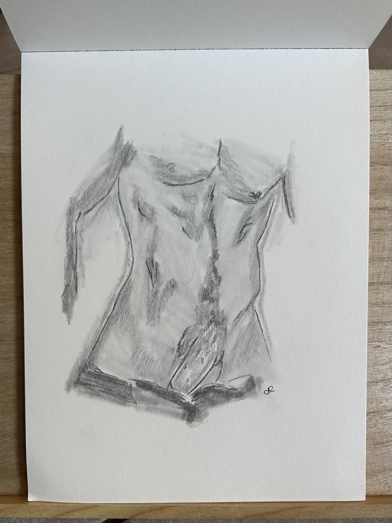 Original Minimalism Nude Drawing by Juan Rosales
