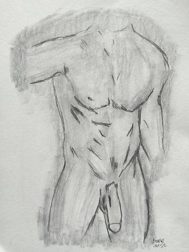 Original Illustration Nude Drawings by Juan Rosales