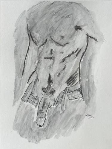Original Figurative Nude Mixed Media by Juan Rosales